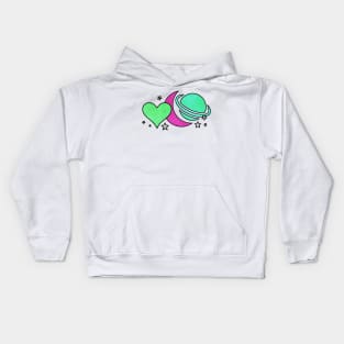 Love, Moon, Saturn Kids Hoodie